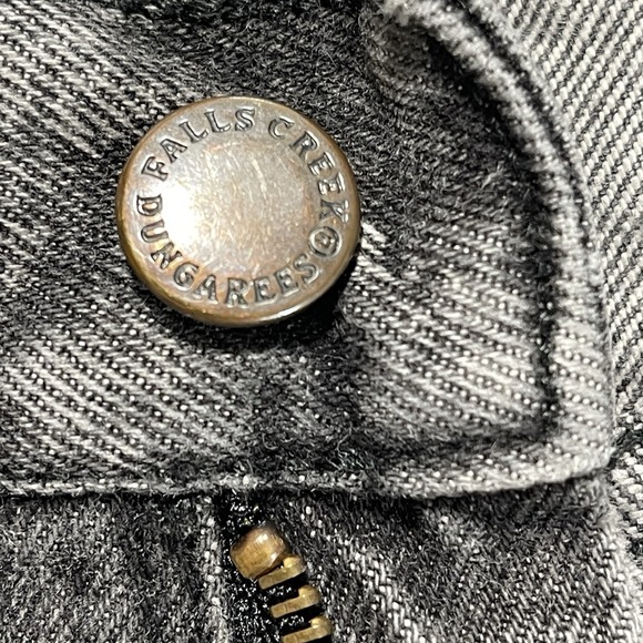 Vintage Falls Creek Dungarees Men's‎ 31 X 30 Black Acid Wash Jean Distressed Zip - Picture 8 of 11